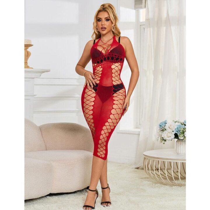 SUBBLIME - 952327 VESTIDO LONGO RED FISHNET TAMANHO ÚNICO