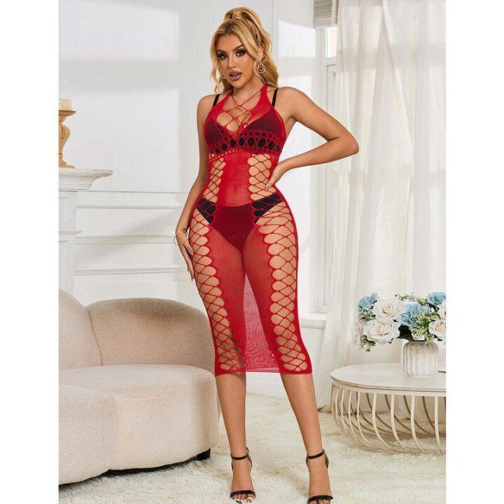 SUBBLIME - 952327 VESTIDO LONGO RED FISHNET TAMANHO ÚNICO