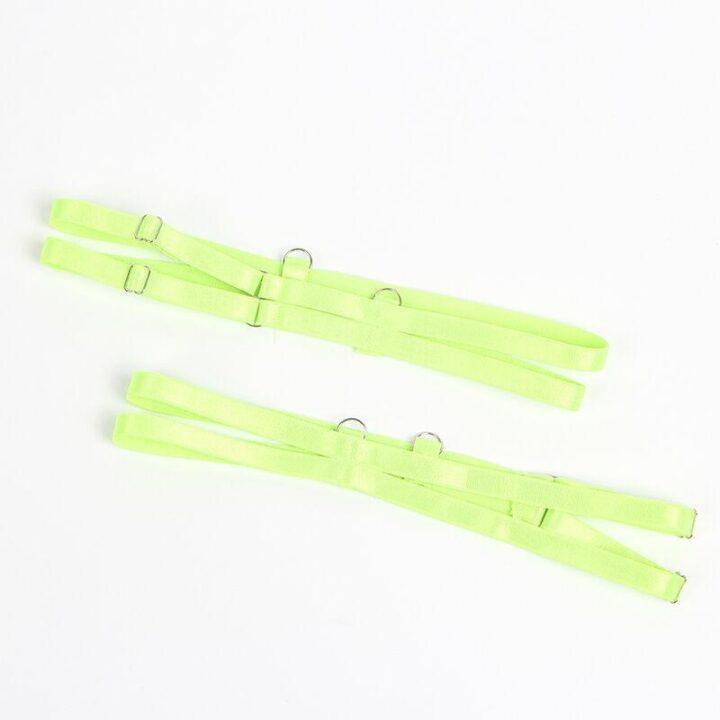 SUBBLIME - 955311 CONJUNTO DE SUTIÃ COM RENDA E LIGAS VERDE E AZUL S/M