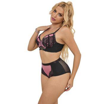 SUBBLIME-SETS-SUBBLIME-955588-PINK-PATENT-LEATHER-MESH-ZIPPER-BRA-SET-LXL-1
