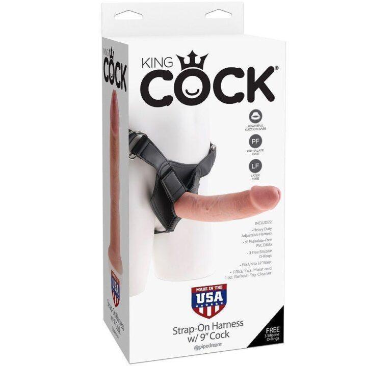 KING COCK - HARNESS COM PÊNIS NATURAL REALISTA 22,9 CM