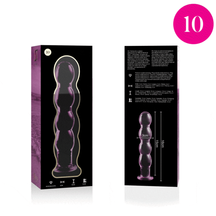 NEBULA SERIES BY IBIZA - MODELO 10 DILDO VIDRO BOROSILICADO ROSA 16.5 CM -O- 3.5 CM