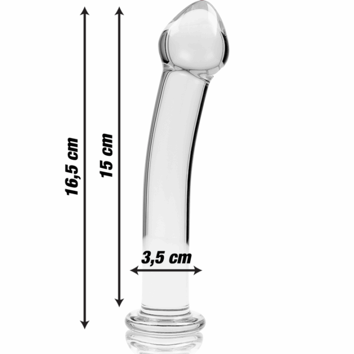 NEBULA SERIES BY IBIZA - MODELO 11 DILDO VIDRO BOROSILICADO TRANSPARENTE 16 CM -O- 3 CM