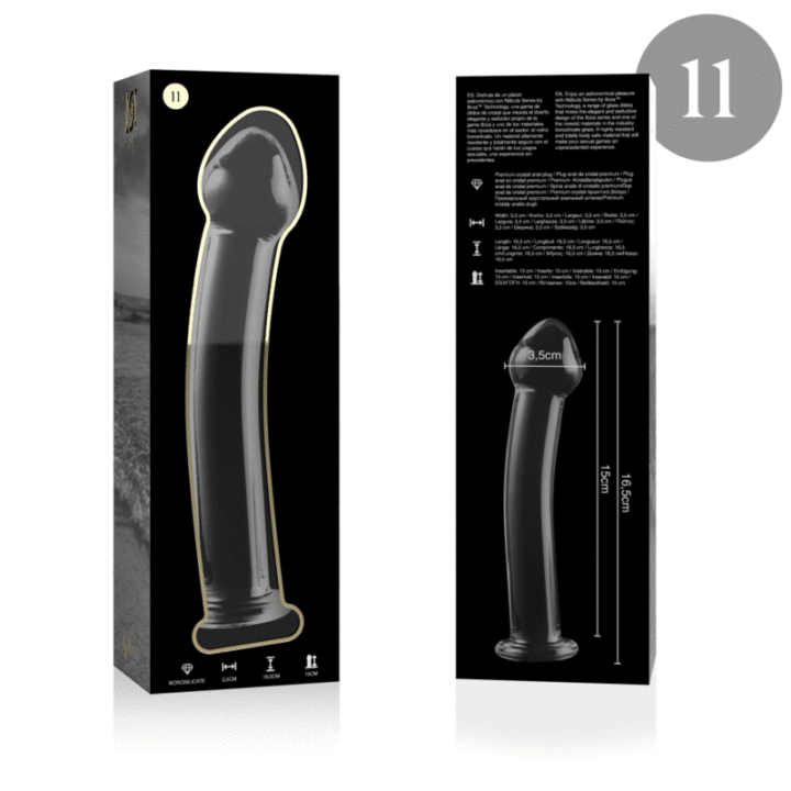 NEBULA SERIES BY IBIZA - MODELO 11 DILDO VIDRO BOROSILICADO TRANSPARENTE 16 CM -O- 3 CM