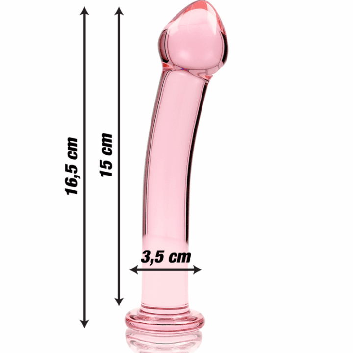 NEBULA SERIES BY IBIZA - MODELO 11 DILDO VIDRO BOROSILICADO ROSA 16 CM -O- 3 CM