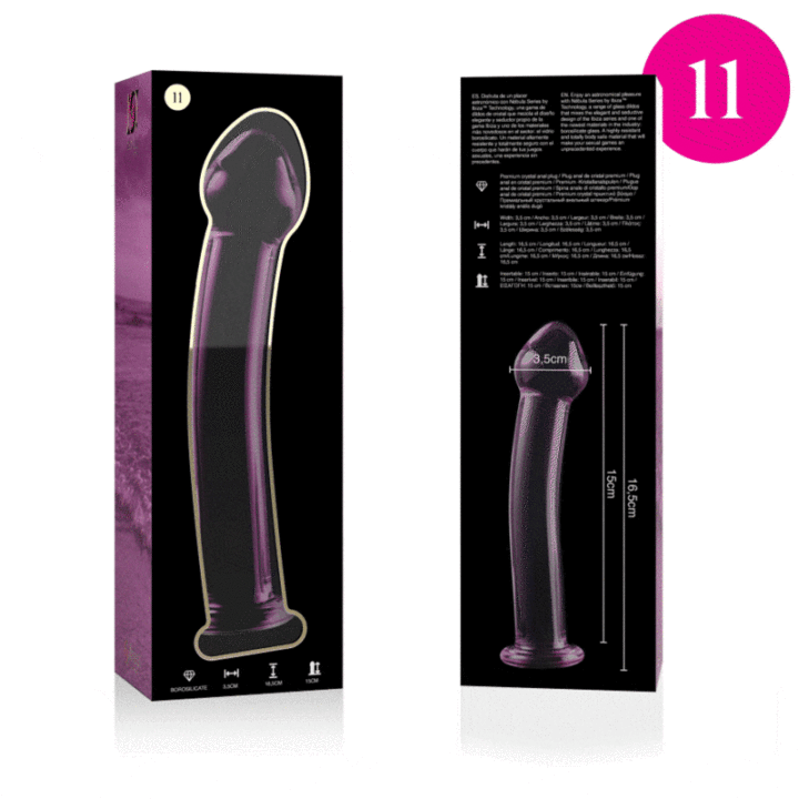 NEBULA SERIES BY IBIZA - MODELO 11 DILDO VIDRO BOROSILICADO ROSA 16 CM -O- 3 CM