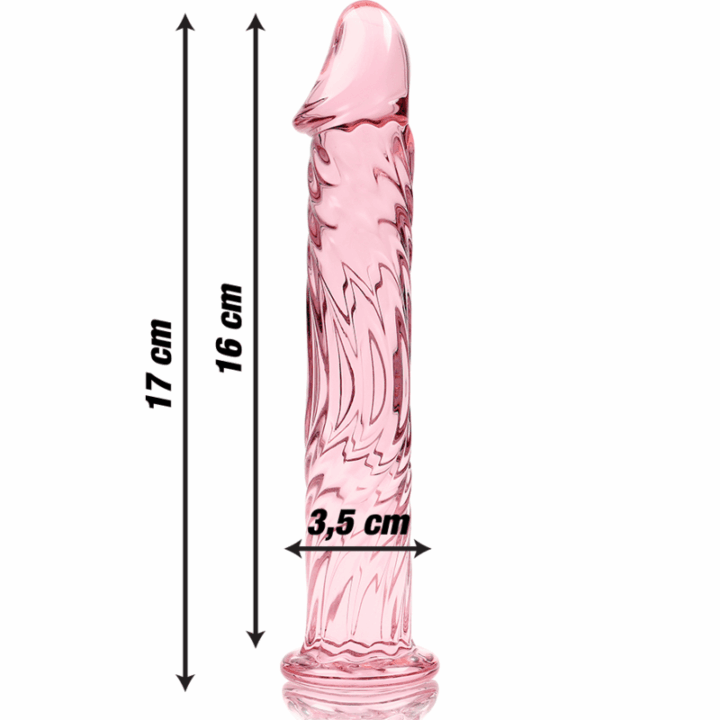 NEBULA SERIES BY IBIZA - MODELO 12 DILDO VIDRO BOROSILICADO ROSA 17 CM -O- 3.5 CM