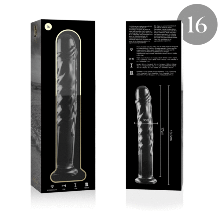 NEBULA SERIES BY IBIZA - MODELO 16 DILDO VIDRO BOROSILICADO TRANSPARENTE 18.5 CM -O- 3 CM