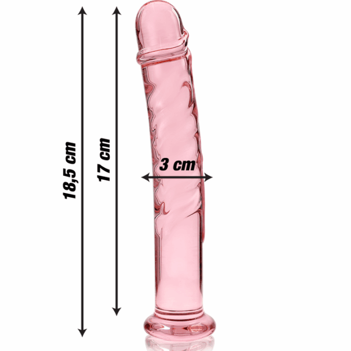 NEBULA SERIES BY IBIZA - MODELO 16 DILDO VIDRO BOROSILICADO ROSA 18.5 CM -O- 3 CM