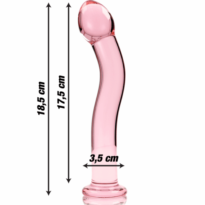 NEBULA SERIES BY IBIZA - MODELO 18 DILDO VIDRO BOROSILICADO ROSA 18.5 CM -O- 3.5 CM