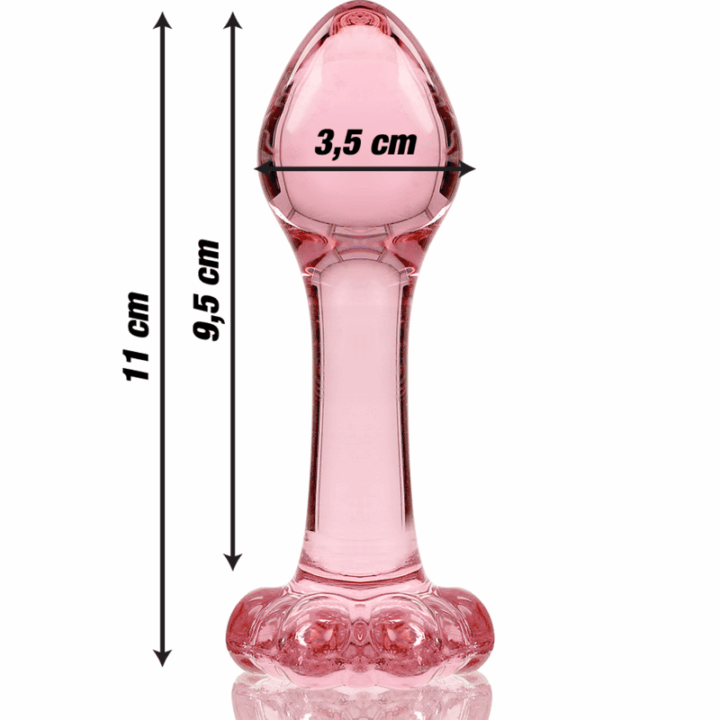 NEBULA SERIES BY IBIZA - MODELO 2 PLUG ANAL VIDRO BOROSILICADO ROSA 11 CM -O- 3.5 CM