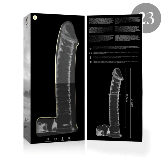 NEBULA SERIES BY IBIZA - MODELO 23 DILDO VIDRO BOROSILICADO TRANSPARENTE 21.5 CM -O- 4 CM