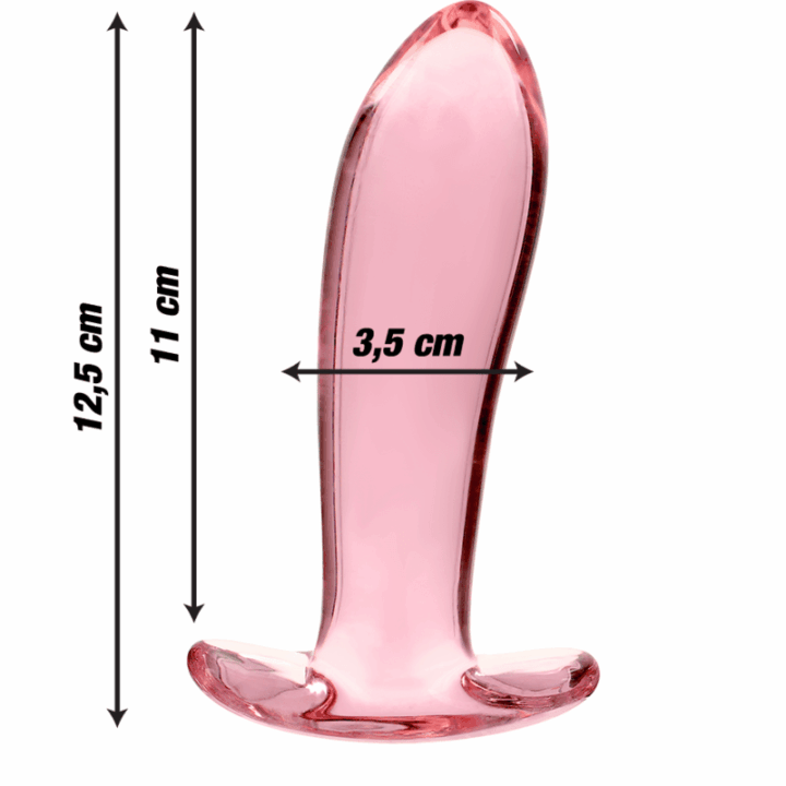 NEBULA SERIES BY IBIZA - MODELO 5 ANAL PLUG VIDRO BOROSILICADO ROSA 12.5 CM -O- 3.5 CM