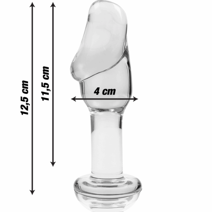 NEBULA SERIES BY IBIZA - MODELO 6 ANAL PLUG VIDRO BOROSILICADO TRANSPARENTE 12.5 CM -O- 4 CM