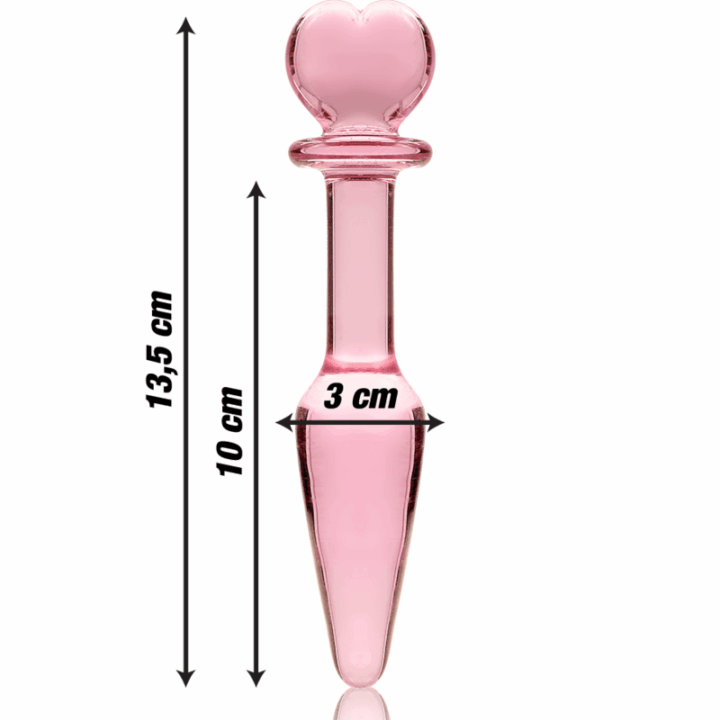 NEBULA SERIES BY IBIZA - MODELO 7 ANAL PLUG VIDRO BOROSILICADO ROSA 13.5 CM -O- 3 CM