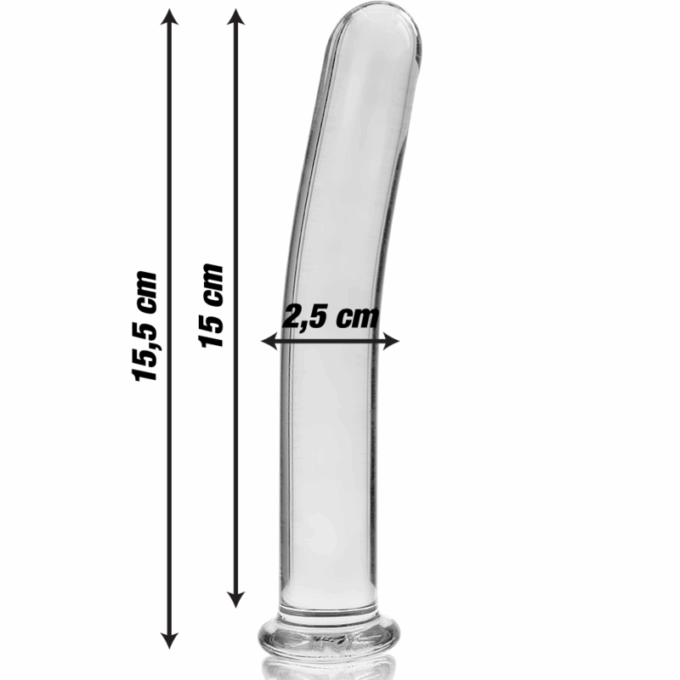 NEBULA SERIES BY IBIZA - MODELO 9 DILDO VIDRO BOROSILICADO TRANSPARENTE 15.5 CM -O- 2.5 CM
