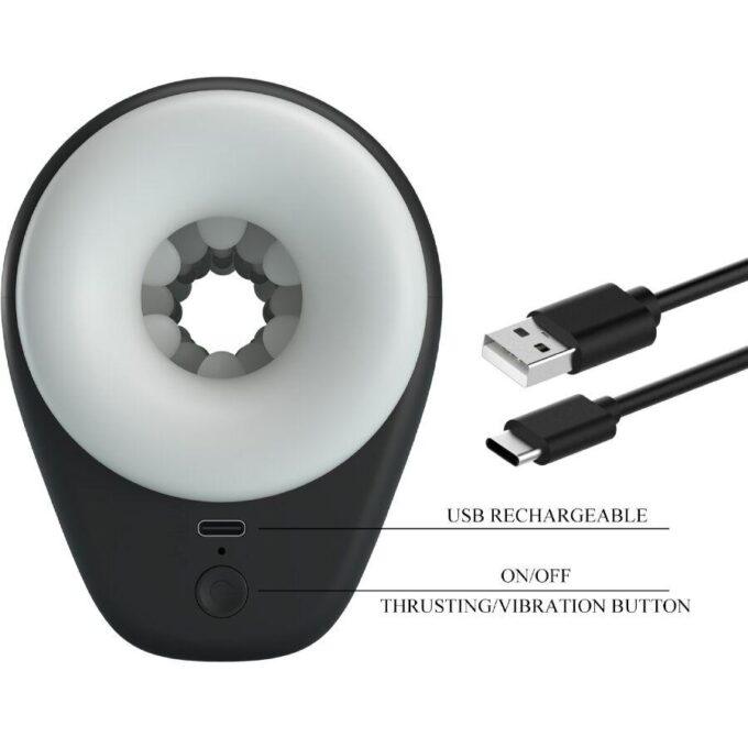 PRETTY LOVE - DJ GIRL MASTURBADOR MASCULINO COM VIBRAÇÃO 5 CONFIGURAÇÕES NEGRO