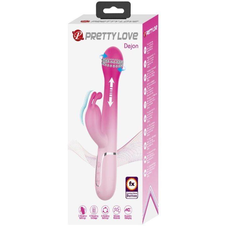 PRETTY LOVE - DEJON 3 EM 1 MULTIFUNCIONAL RABBIT VIBRADOR ROSA
