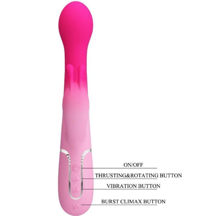 PRETTY LOVE - DEJON 3 EM 1 MULTIFUNCIONAL RABBIT VIBRADOR ROSA