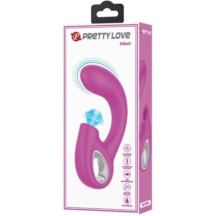 PRETTY LOVE - SIBEL SIBEL VIBRADOR PONTO G + ESTIMULADOR DE CLITÓRIS 10 VIBRAÇÕES ROXO