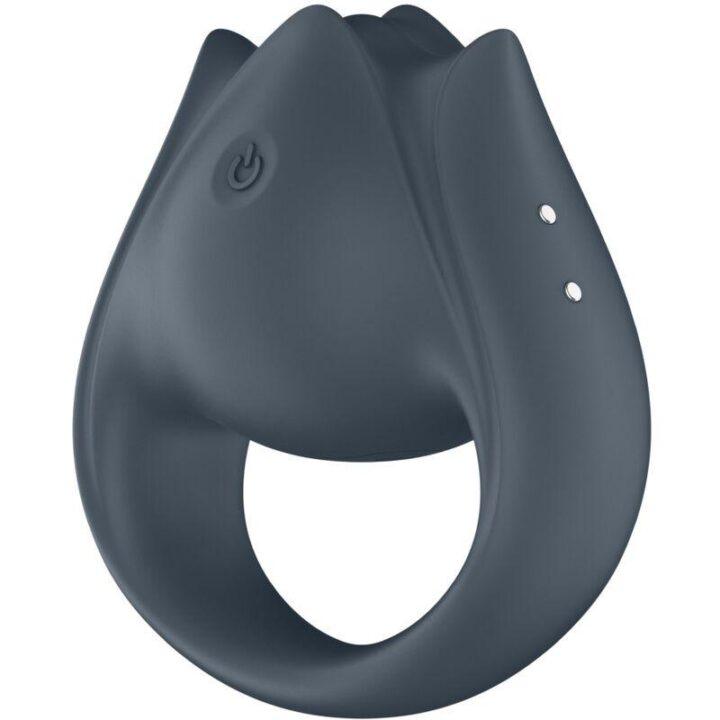 SATISFYER - PERFECT PAIR 2 MULTIVIBRANTES 2 EM 1 ANEL PARA PÊNIS E ESTIMULADOR DE DEDO CINZA