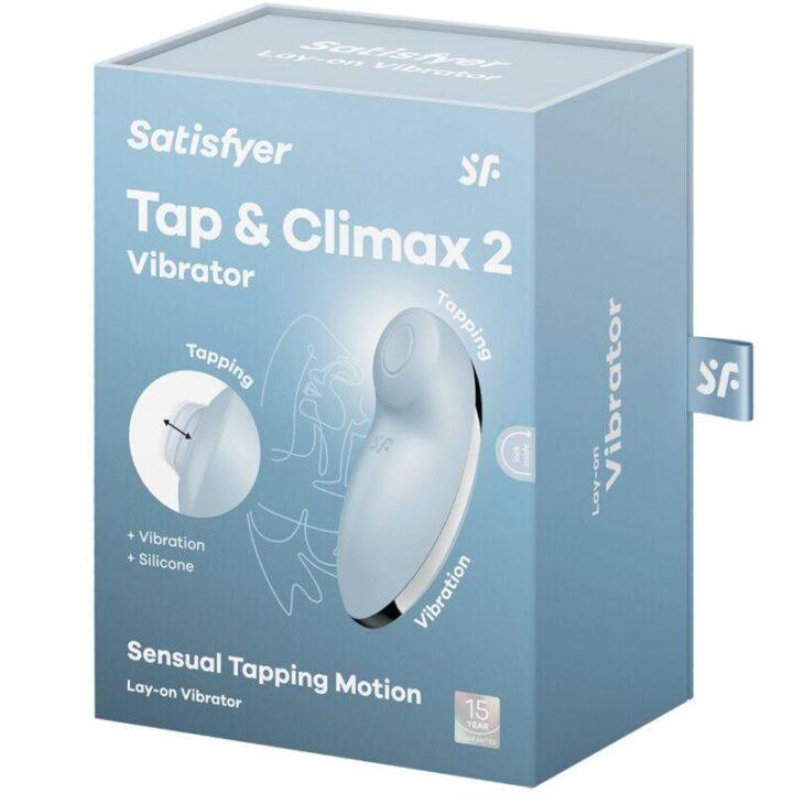 SATISFYER - TAP & CLIMAX 2 VIBRADOR & ESTIMULADOR AZUL