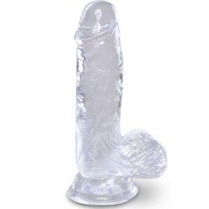 KING COCK - CLEAR PÊNIS REALÍSTICO COM BOLAS 10.1 CM TRANSPARENTE