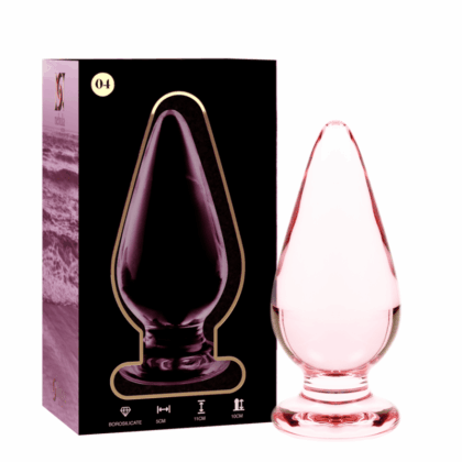 NEBULA SERIES BY IBIZA - MODELO 4 ANAL PLUG VIDRO BOROSILICADO ROSA 11 CM -O- 5 CM