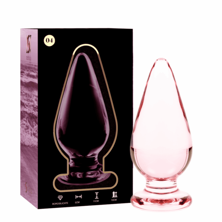 NEBULA SERIES BY IBIZA - MODELO 4 ANAL PLUG VIDRO BOROSILICADO ROSA 11 CM -O- 5 CM