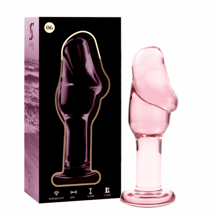 NEBULA SERIES BY IBIZA - MODELO 6 PLUG ANAL VIDRO BOROSILICADO ROSA 12.5 CM -O- 4 CM