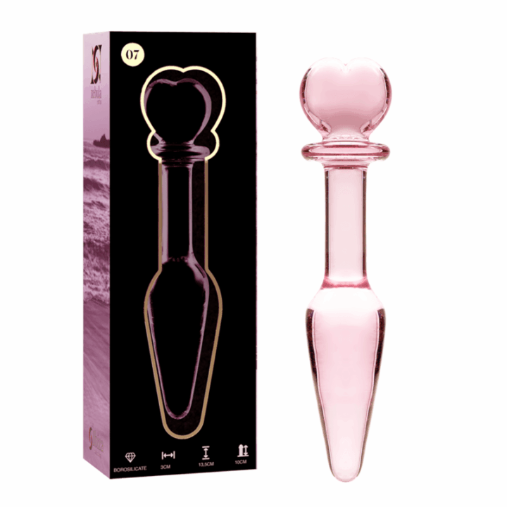 NEBULA SERIES BY IBIZA - MODELO 7 ANAL PLUG VIDRO BOROSILICADO ROSA 13.5 CM -O- 3 CM