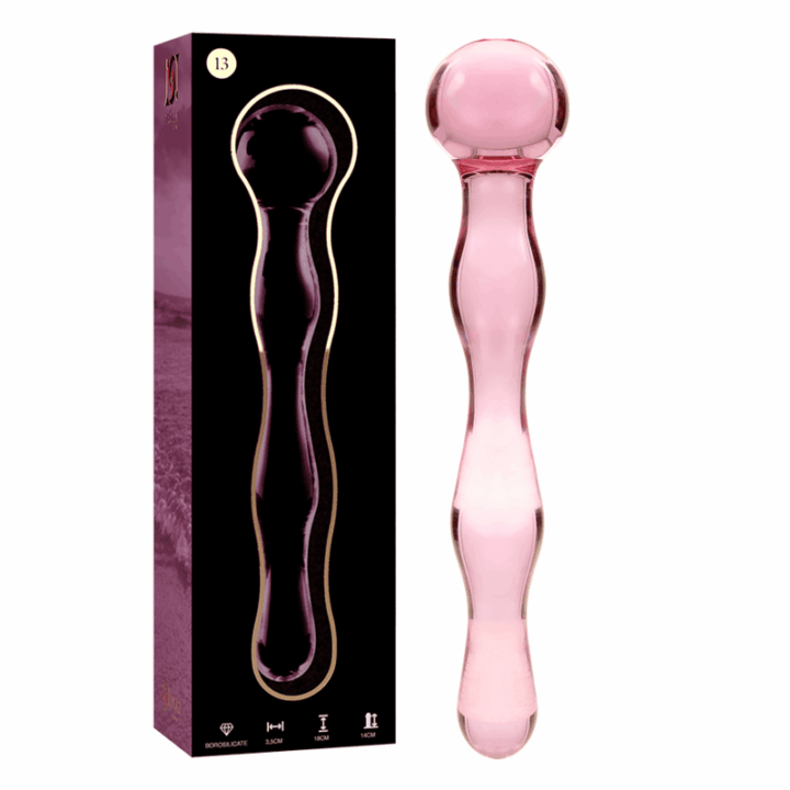 NEBULA SERIES BY IBIZA - MODELO 13 DILDO VIDRO BOROSILICADO ROSA 18 CM -O- 3.5 CM