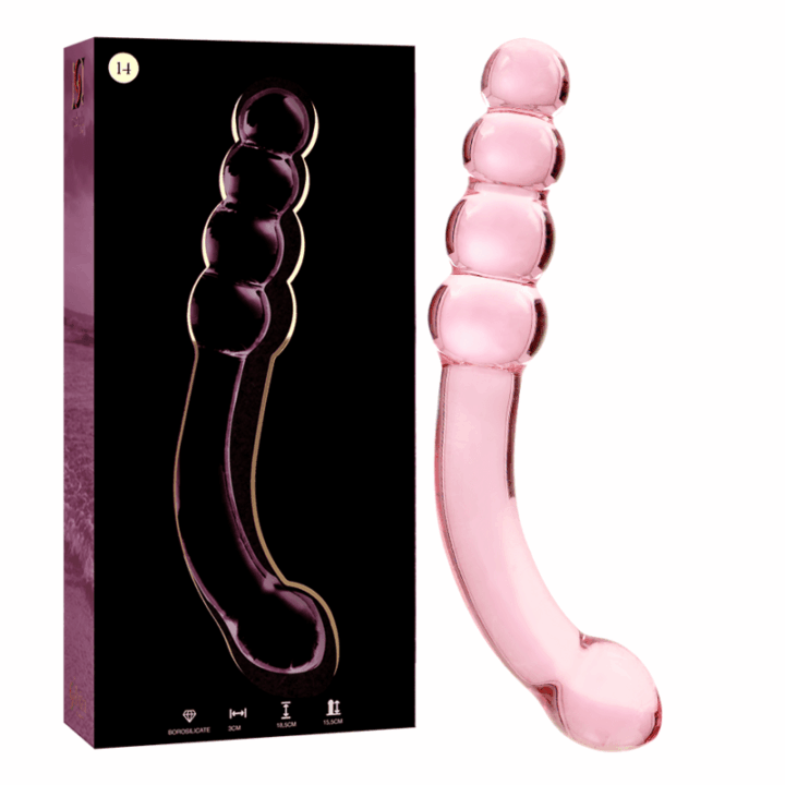 NEBULA SERIES BY IBIZA - MODELO 14 DILDO VIDRO BOROSILICADO ROSA 18.5 CM -O- 3 CM