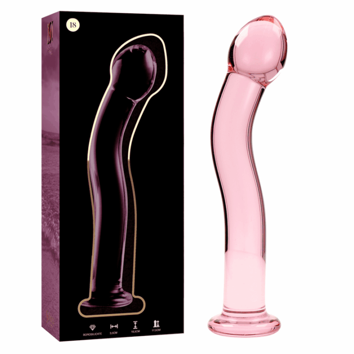 NEBULA SERIES BY IBIZA - MODELO 18 DILDO VIDRO BOROSILICADO ROSA 18.5 CM -O- 3.5 CM