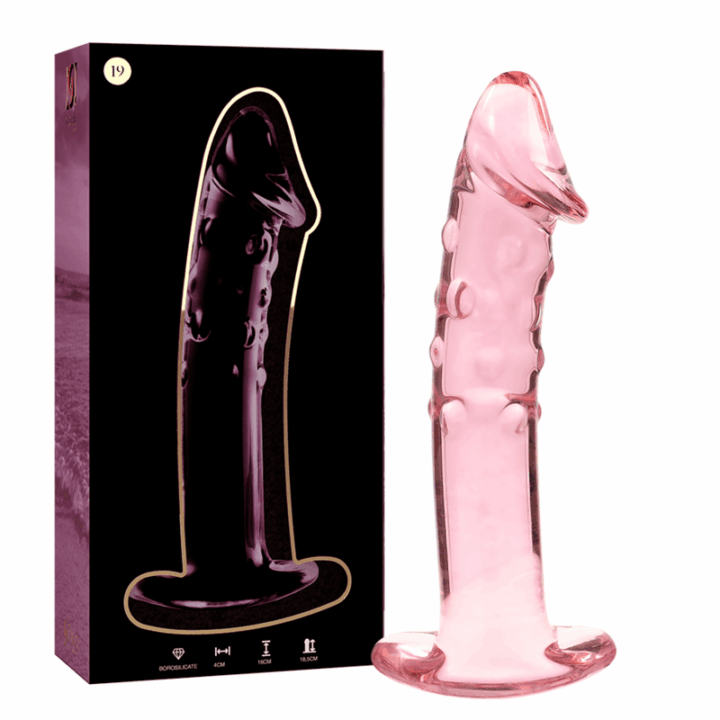 NEBULA SERIES BY IBIZA - MODELO 19 DILDO VIDRO BOROSILICADO ROSA 18.5 CM -O- 4 CM
