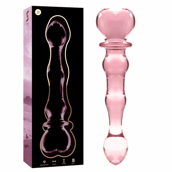 NEBULA SERIES BY IBIZA - MODELO 21 DILDO VIDRO BOROSILICADO ROSA 20.5 CM -O- 3.5 CM