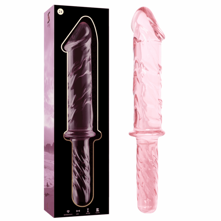 NEBULA SERIES BY IBIZA - MODELO 24 DILDO VIDRO BOROSILICADO ROSA 28.5 CM -O- 5 CM