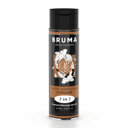 BRUMA - ÓLEO DE MASSAGEM PREMIUM EFEITO CALOR SABOR CUPCAKE 3 EM 1 - 100 ML