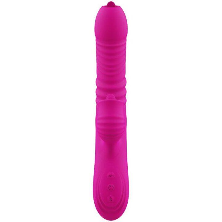 ARMONY - FANNY MULTIFUNÇÃO VIBRADOR DE LÍNGUA DUPLA FÚCSIA EFEITO CALOR