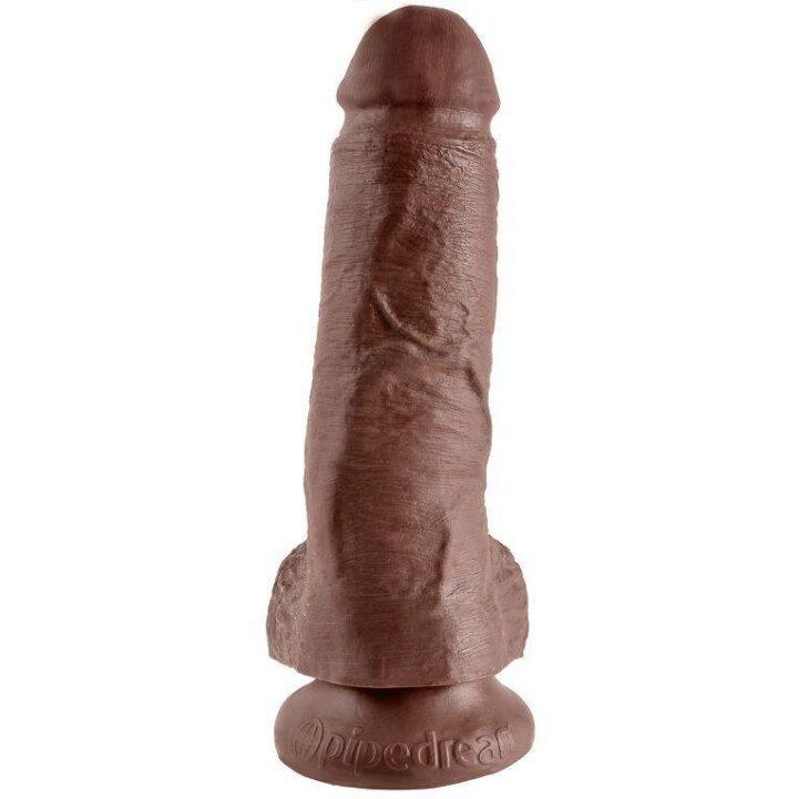 KING COCK - 8" PENE REALÍSTICO MARRÓN 20.3 CM