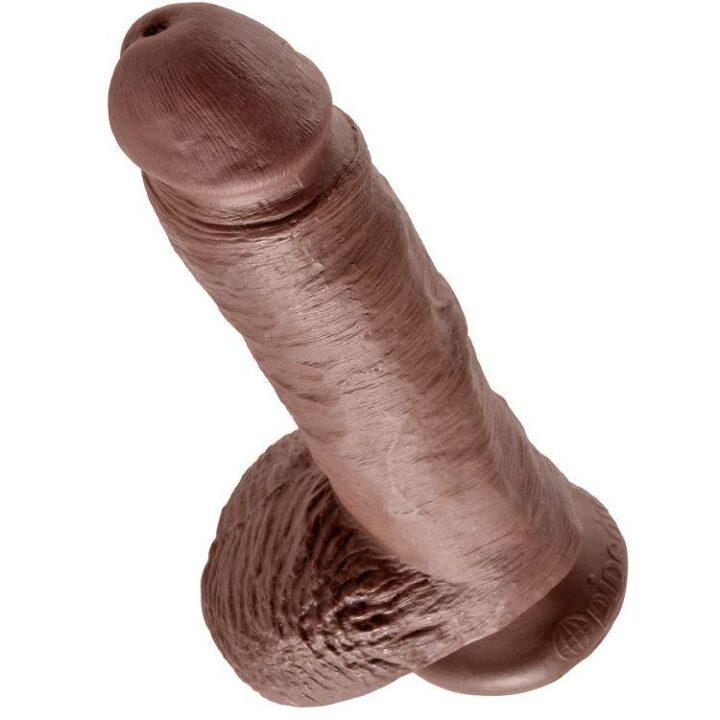 KING COCK - 8" PENE REALÍSTICO MARRÓN 20.3 CM