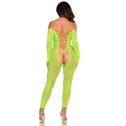 LEG-AVENUE-BODYSTOCKINGS-LEG-AVENUE-CROTCHLESS-BODYSTOCKING-EXOTIC-SNAKE-LACE-NEON-GREEN-1