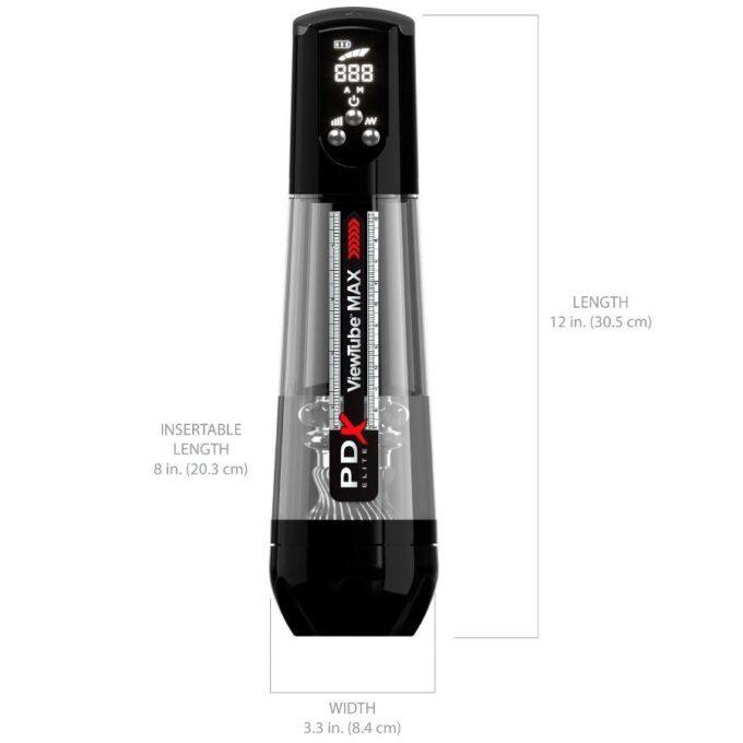 PDX ELITE - VIEWTUBE MAX VIEW MASTURNADOR AUTOMÁTICO COM SUCÇÃO TRANSPARENTE