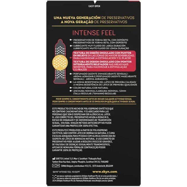 SKYN - PRESERVATIVO TEXTURIZADO DE SENSAÇÃO INTENSA COM DESIGN ONDULADO 10 UNIDADES