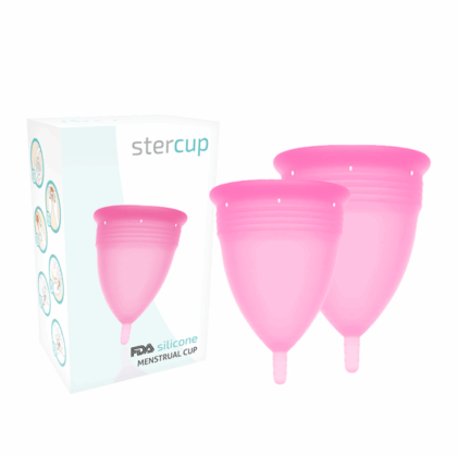 STERCUP - PACOTE DE COPO MENSTRUAL DE SILICONE FDA TAMANHO S + L ROSA