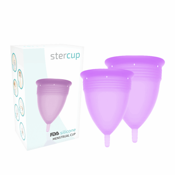 STERCUP - PACOTE DE COPO MENSTRUAL DE SILICONE FDA TAMANHO S + L LILAC