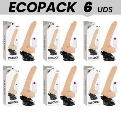 ECOPACK 6 UNIT - BASECOCK VIBRADOR DE CONTROLE REMOTO NATURAL REALISTA 19 CM -O- 4 CM