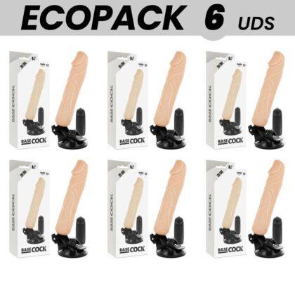 ECOPACK 6 UNIT - BASECOCK VIBRADOR DE CONTROLE REMOTO NATURAL REALISTA 20 CM -O- 4 CM
