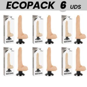 ECOPACK 6 UNIT - BASECOCK VIBRADOR REALÍSTICO 2-1 NATURAL 18.5 CM -O- 4 CM