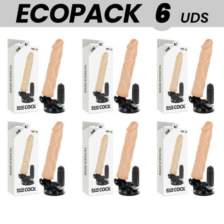 ECOPACK 6 UNIT - BASECOCK VIBRADOR REALÍSTICO CONTROLE REMOTO NATURAL 21 CM -O- 4 CM